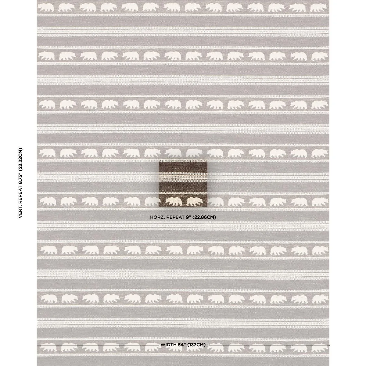 Schumacher 84991 Koda Stripe Coffee fabric swatch
