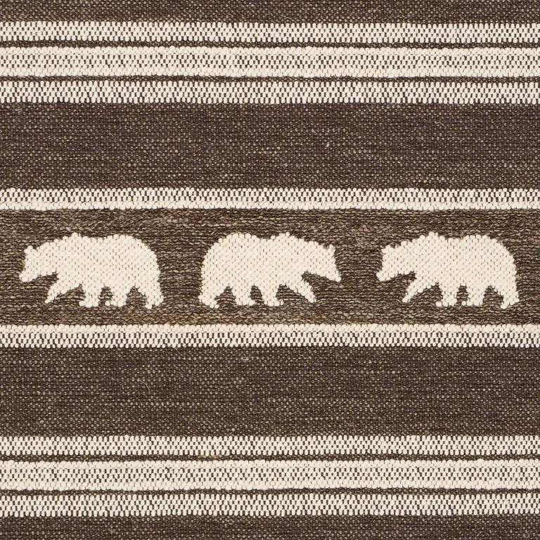 Schumacher 84991 Koda Stripe Coffee fabric swatch