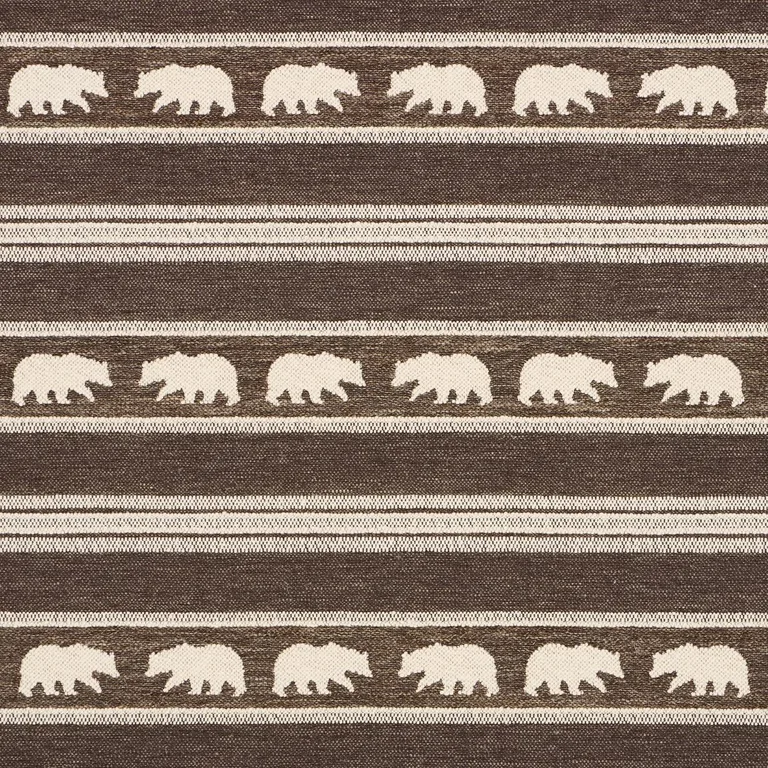 Schumacher 84991 Koda Stripe Coffee fabric swatch
