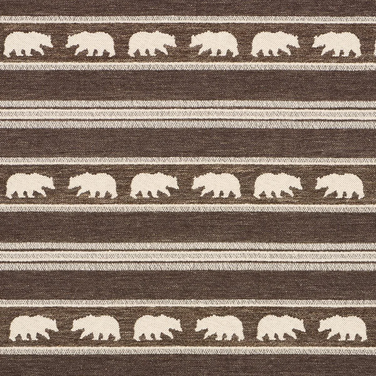 Schumacher 84991 Koda Stripe Coffee fabric swatch