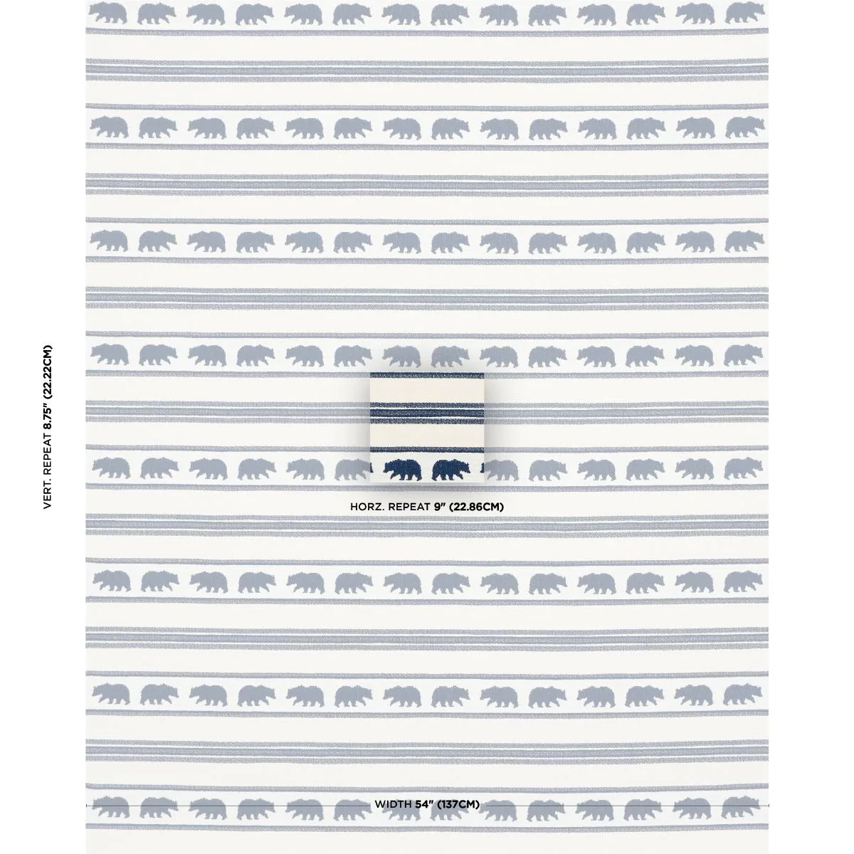 Schumacher 84990 Koda Stripe Indigo fabric swatch