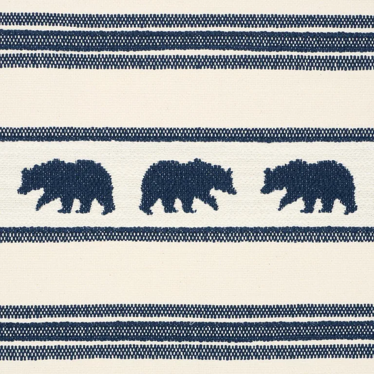 Schumacher 84990 Koda Stripe Indigo fabric swatch
