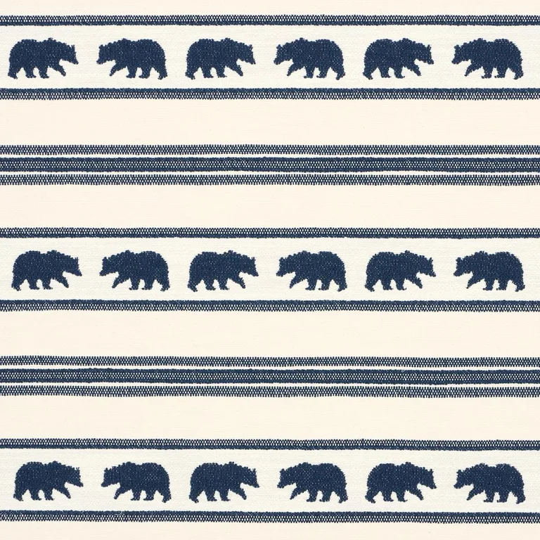Schumacher 84990 Koda Stripe Indigo fabric swatch
