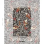 Schumacher 85590 Koi Fish Midnight fabric swatch
