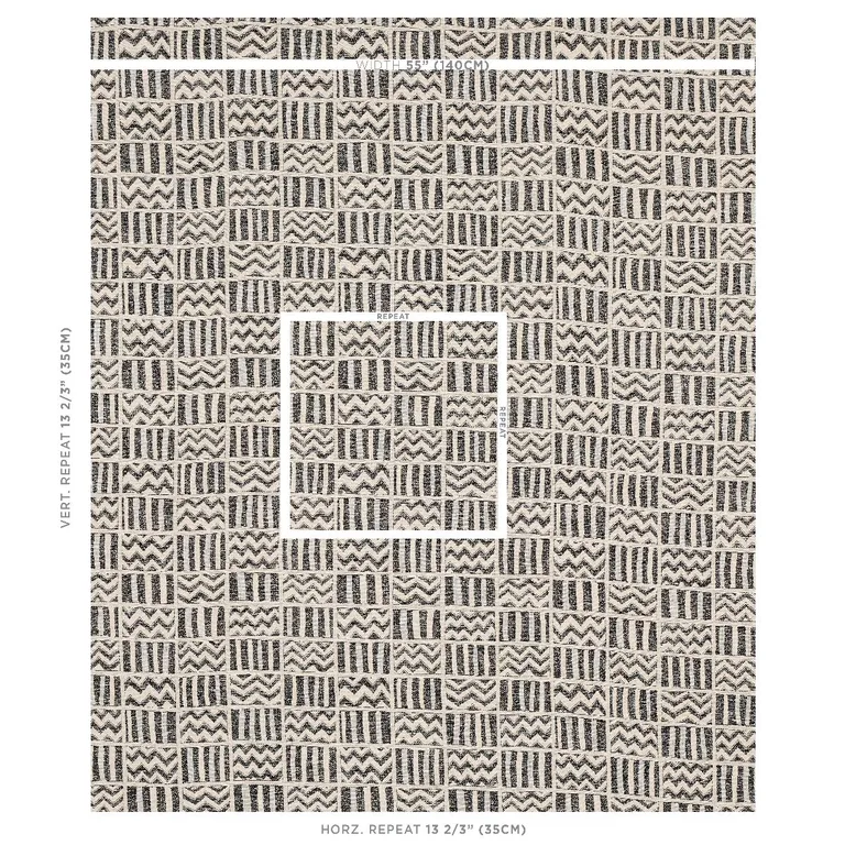 Schumacher 79760 Kudu Black fabric swatch