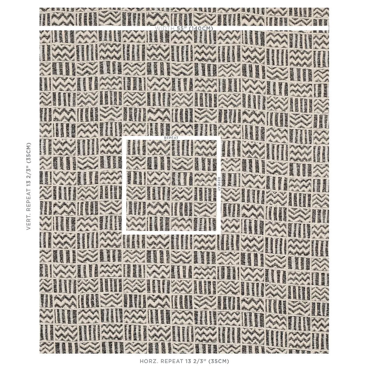 Schumacher 79760 Kudu Black fabric swatch