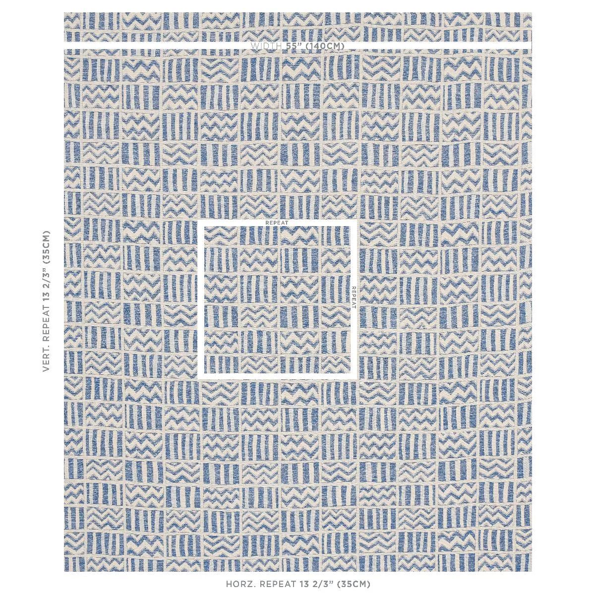 Schumacher 79762 Kudu Blue fabric swatch