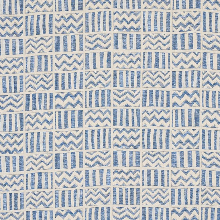 Schumacher 79762 Kudu Blue fabric swatch