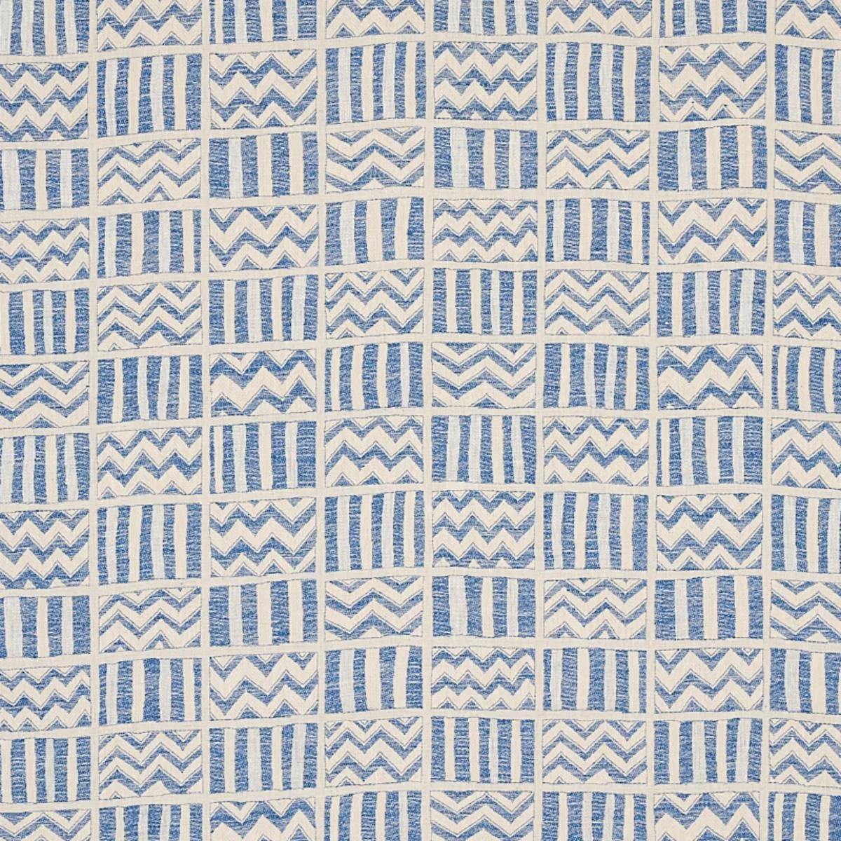 Schumacher 79762 Kudu Blue fabric swatch