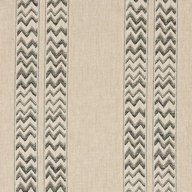Schumacher 69970 Kudu Stripe Black fabric swatch