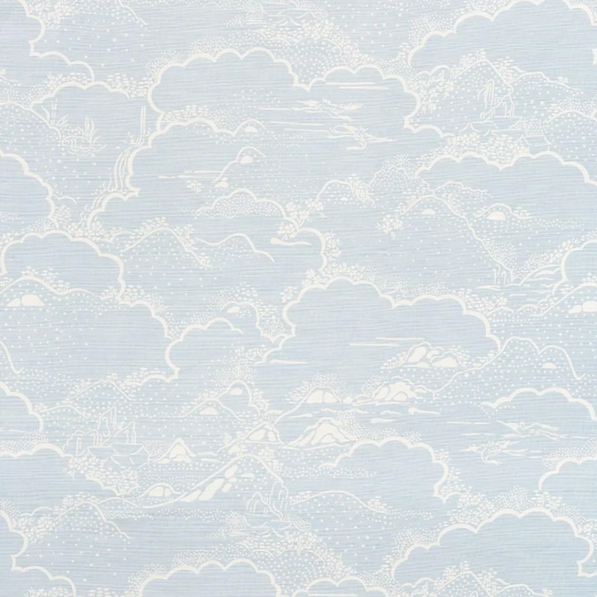 Schumacher 177521 Kumo Village Sky fabric swatch