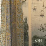 Schumacher RF925ACS01 Kutch Behar Stripe Cotton Original fabric swatch