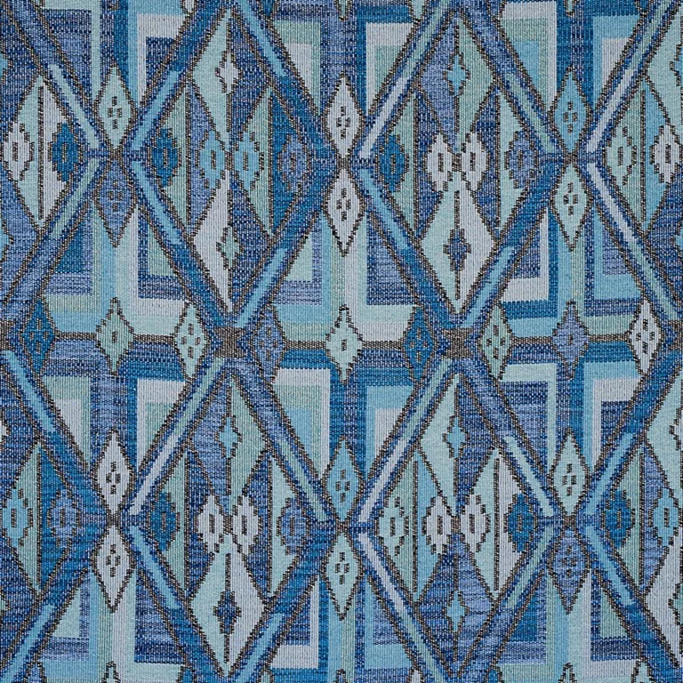 Schumacher 80281 Kuzma Blue fabric swatch
