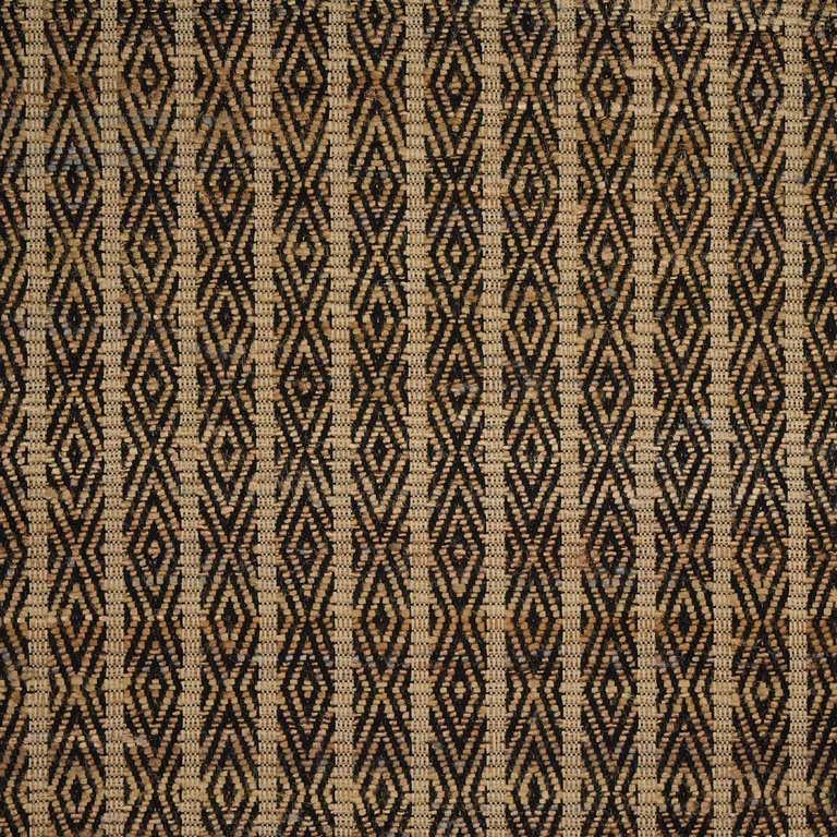 Schumacher 86680 Kyara Handwoven Brown & Black fabric swatch