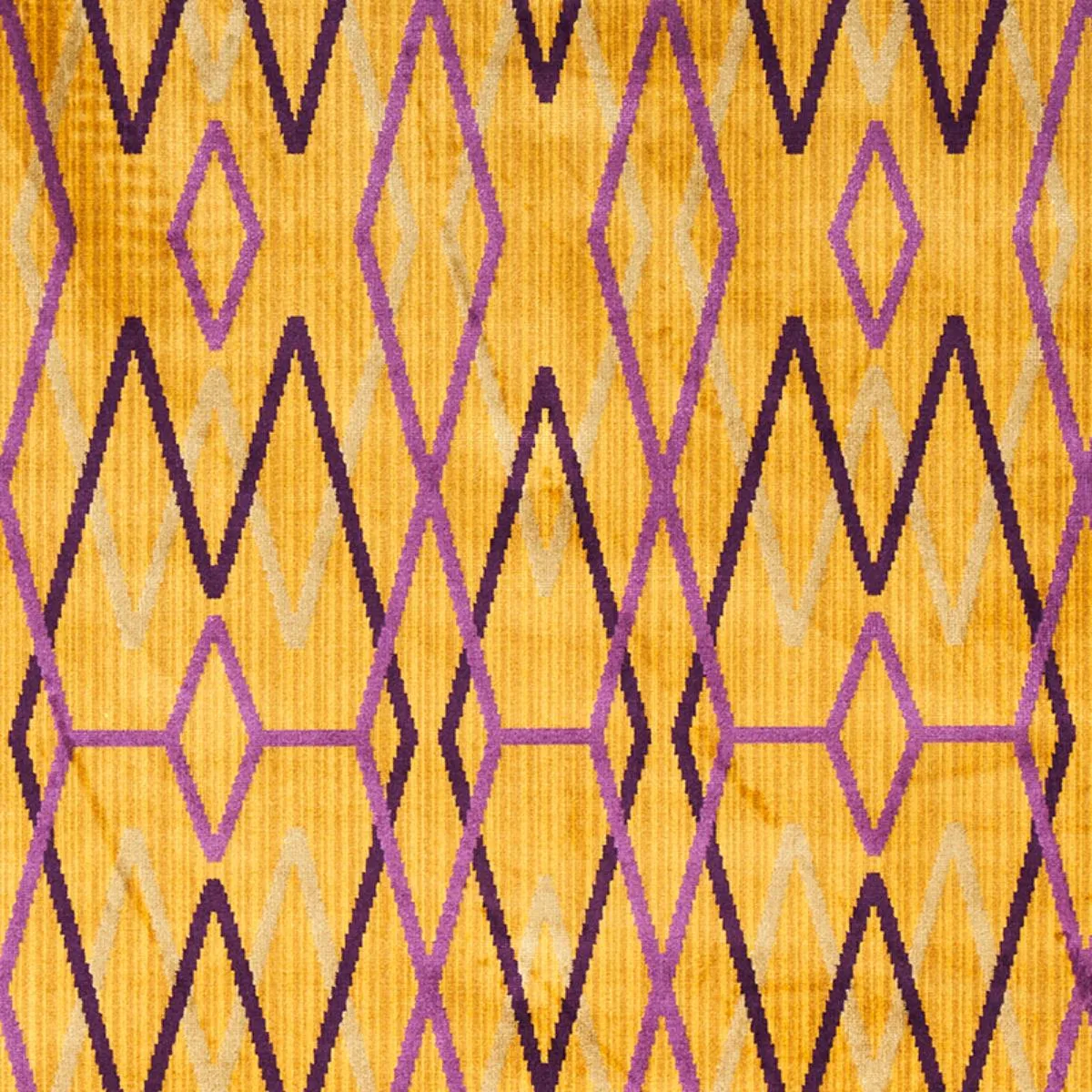 Schumacher 79532 Kyoto Trellis Saffron fabric swatch