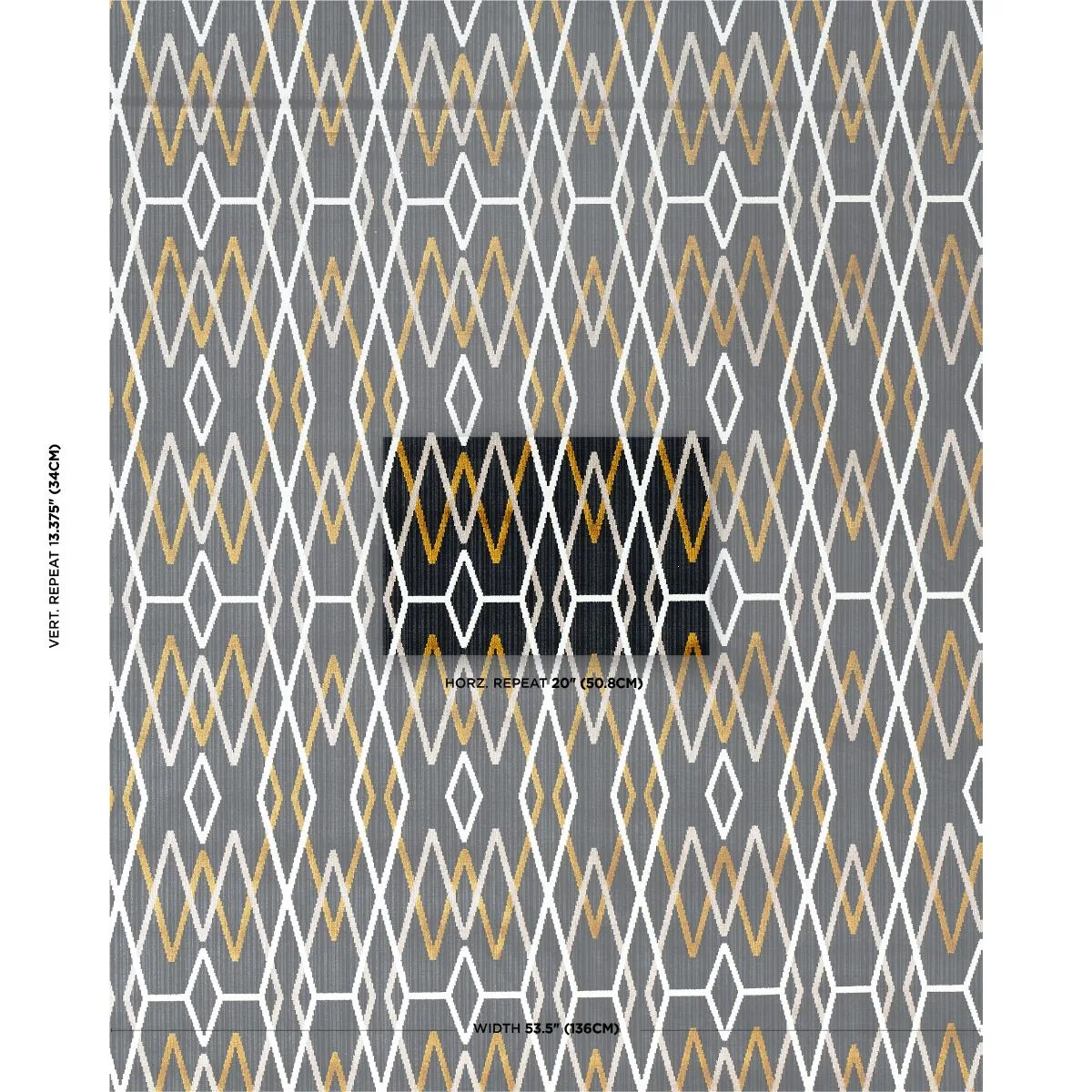 Schumacher 79530 Kyoto Trellis Soot fabric swatch
