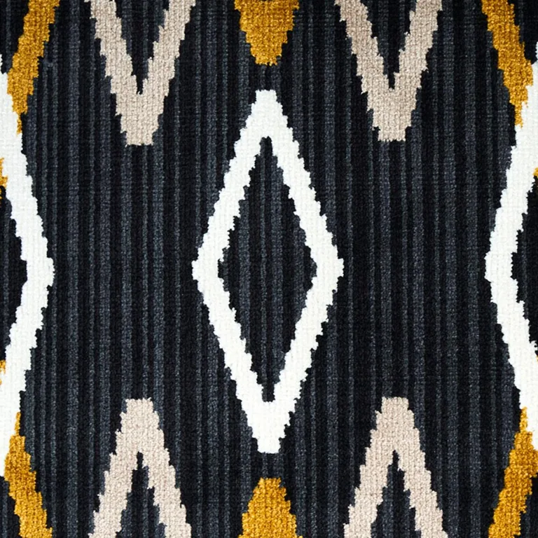 Schumacher 79530 Kyoto Trellis Soot fabric swatch