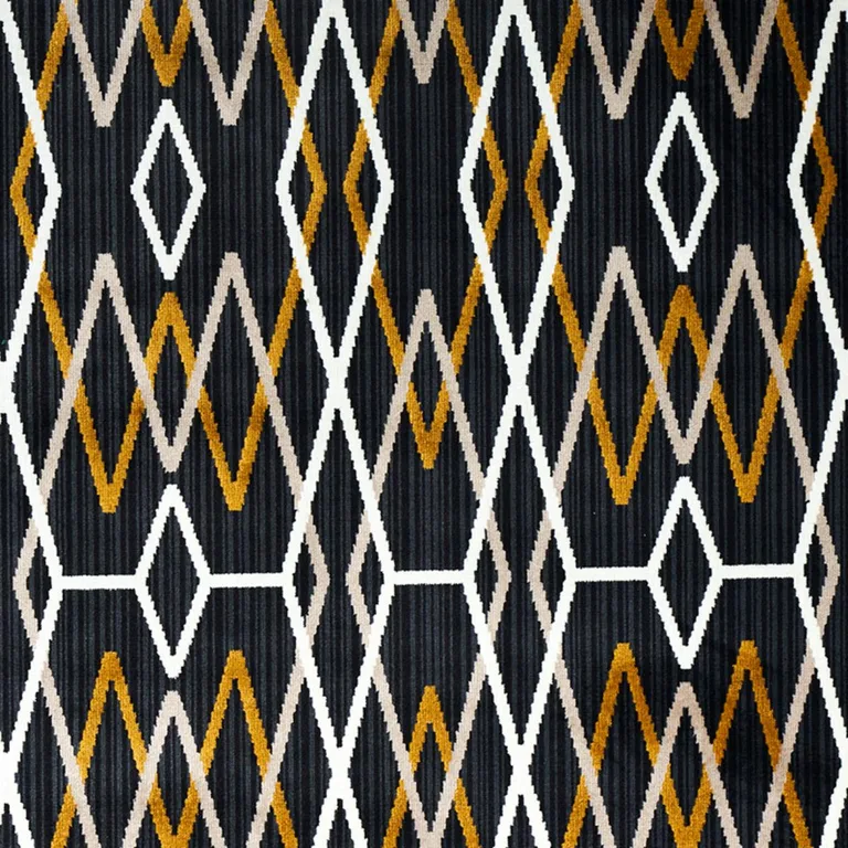 Schumacher 79530 Kyoto Trellis Soot fabric swatch