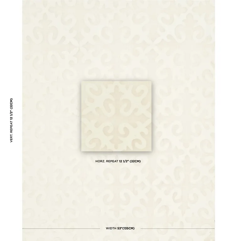 Schumacher 87990 Kyrgyzstan Wool Silk Oyster & Natural fabric swatch