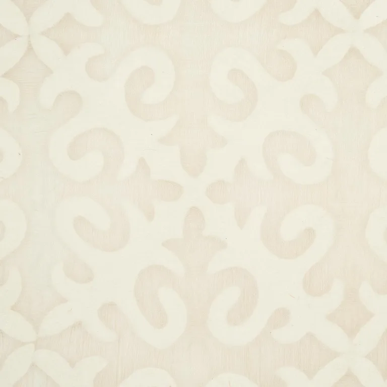 Schumacher 87990 Kyrgyzstan Wool Silk Oyster & Natural fabric swatch