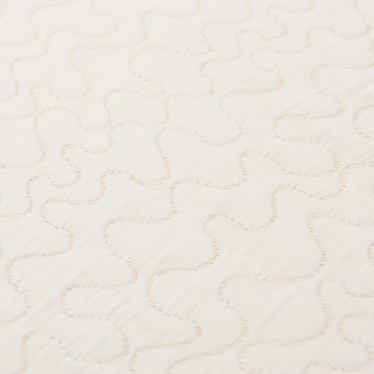 Schumacher 75270 La Belle Matelassé Ivory fabric swatch