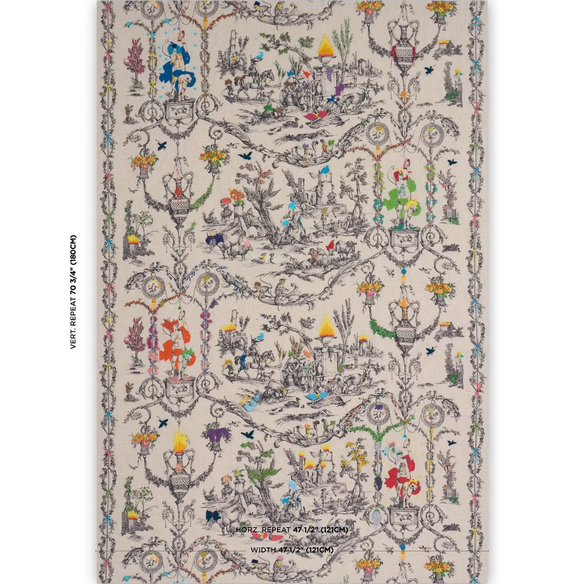 Schumacher 84520 La Liberte Americaine Toile Multiverse fabric swatch