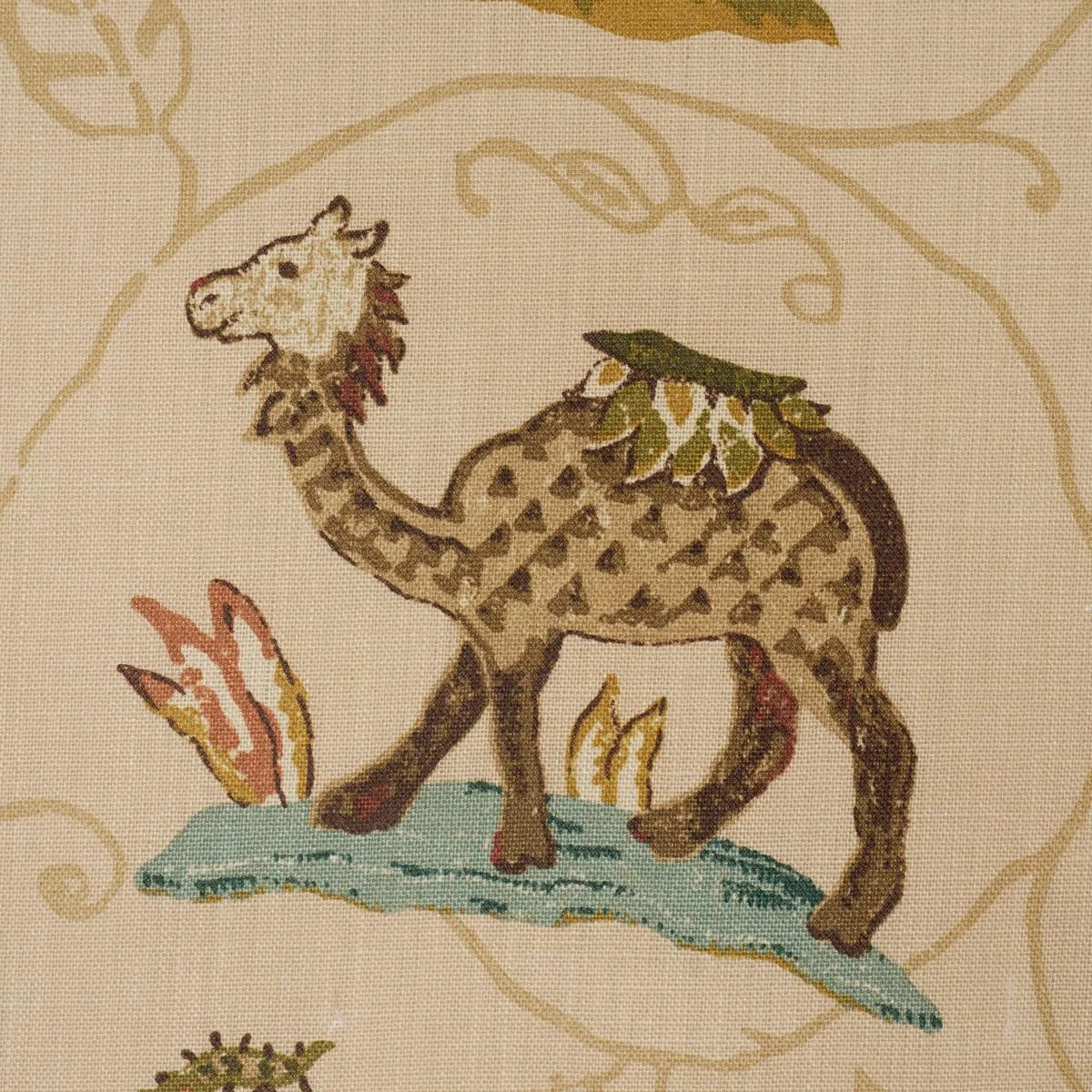 Schumacher 172760 La Menagerie Cream fabric swatch