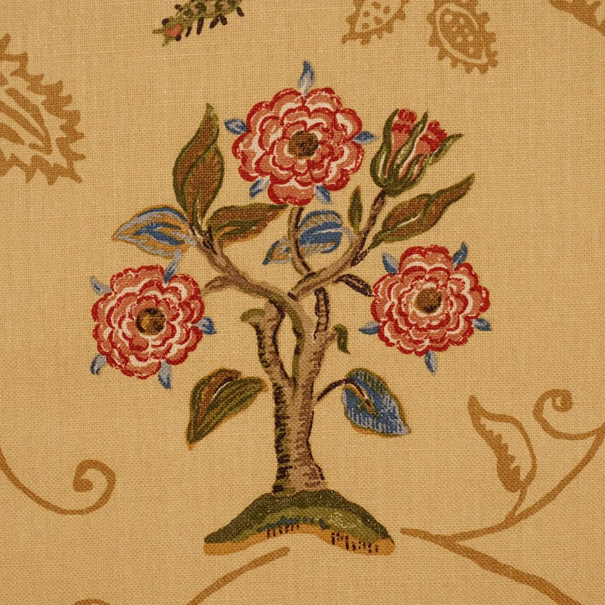 Schumacher 172761 La Menagerie Marigold fabric swatch