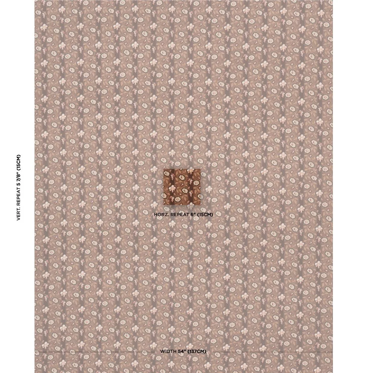 Schumacher 181701 La Rue Stripe Cognac fabric swatch