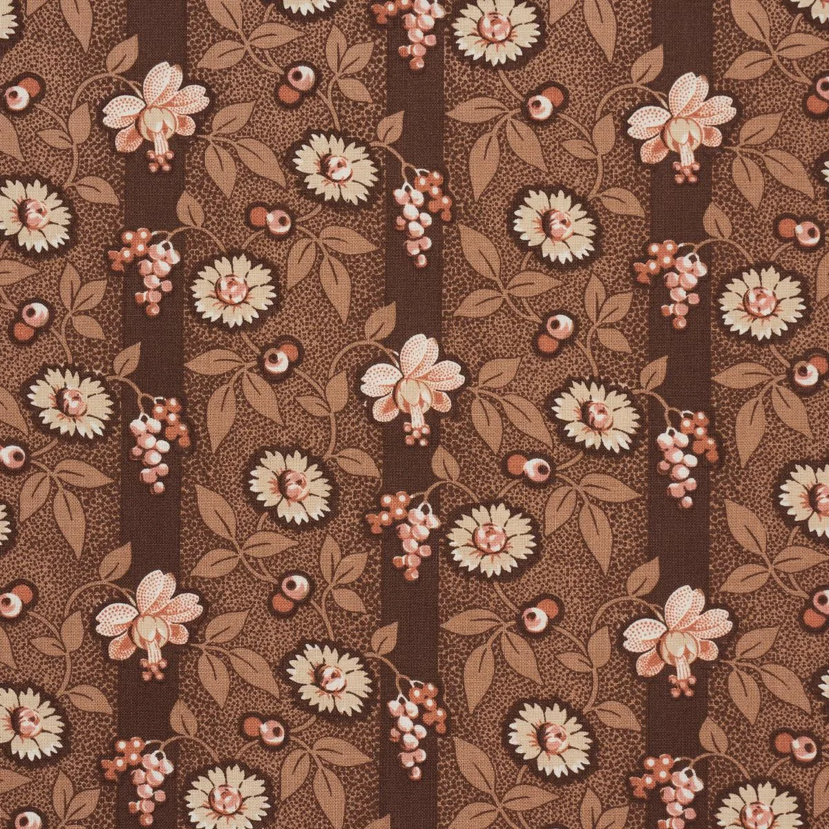 Schumacher 181701 La Rue Stripe Cognac fabric swatch