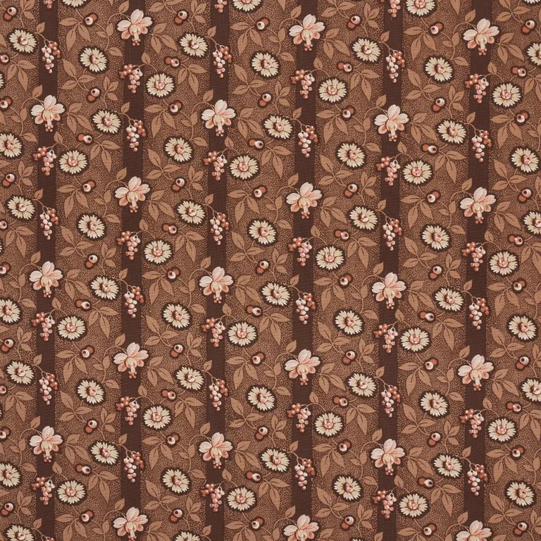 Schumacher 181701 La Rue Stripe Cognac fabric swatch