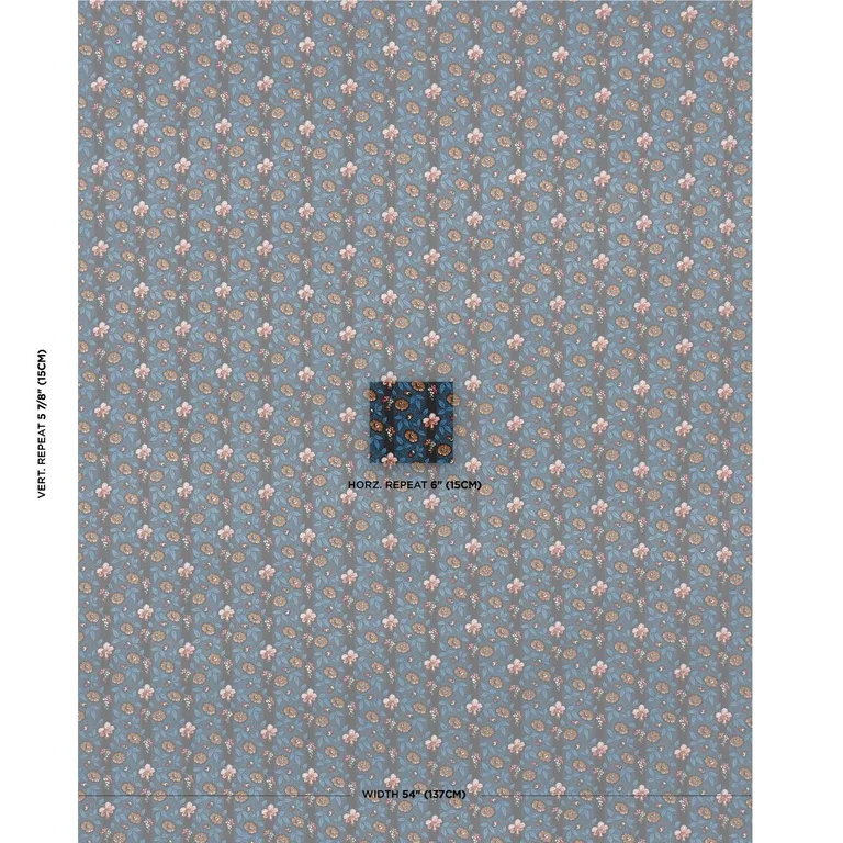 Schumacher 181700 La Rue Stripe Midnight fabric swatch