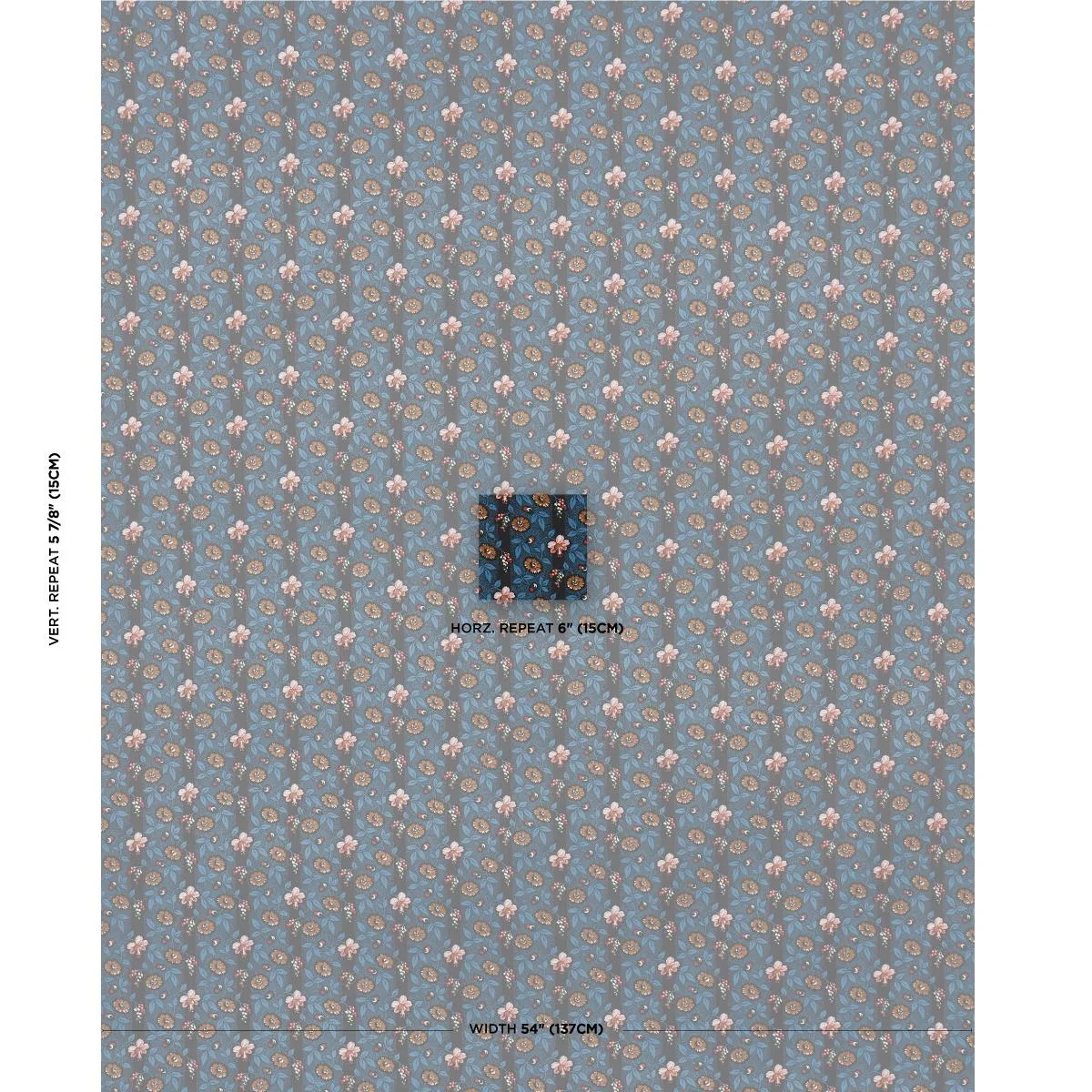 Schumacher 181700 La Rue Stripe Midnight fabric swatch