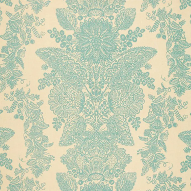Schumacher 2643833 Lace Aqua fabric swatch