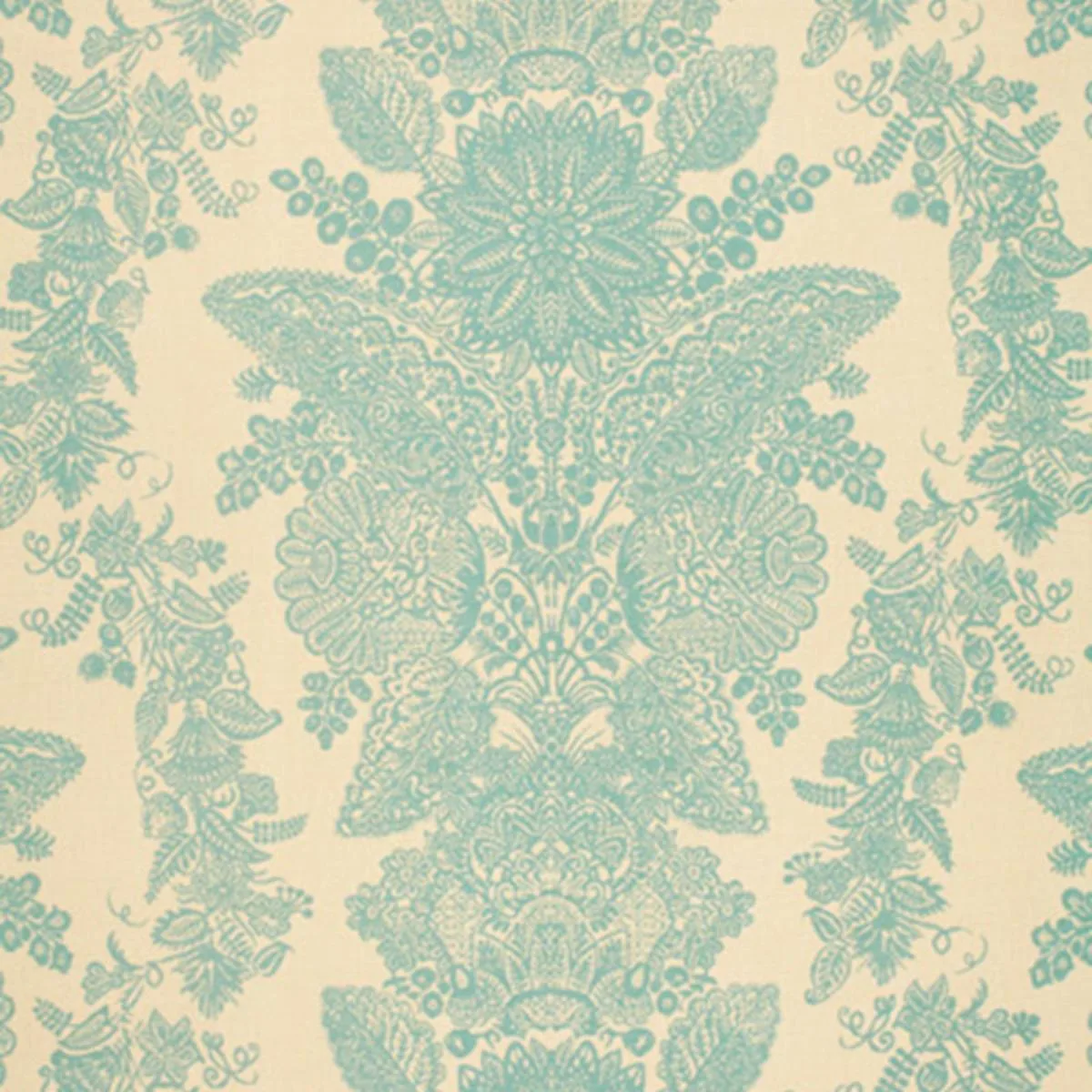Schumacher 2643833 Lace Aqua fabric swatch