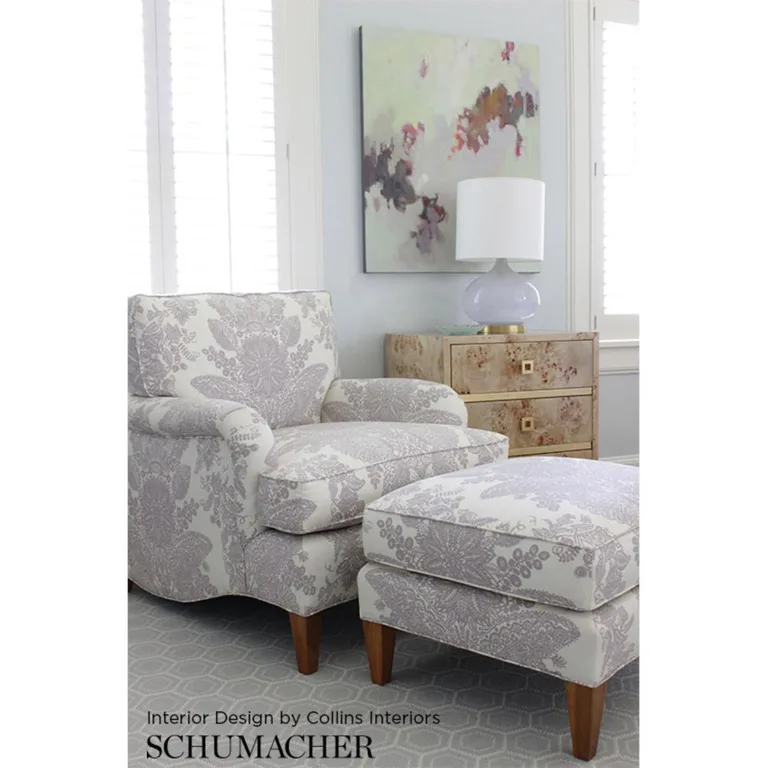 Schumacher 2643832 Lace Orchid fabric swatch