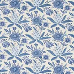 Schumacher 180251 Lafayette Botanical Cornflower fabric swatch