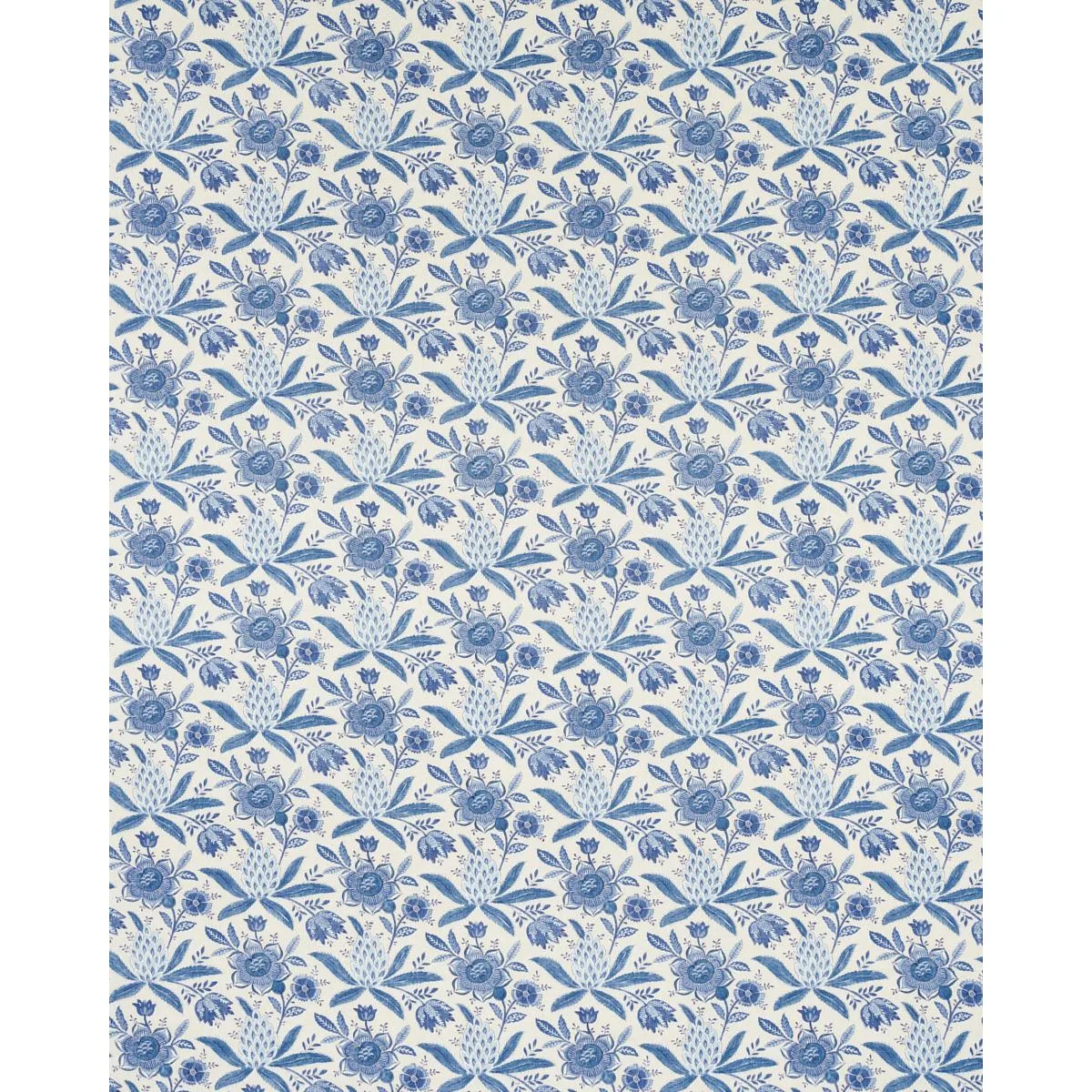 Schumacher 180251 Lafayette Botanical Cornflower fabric swatch