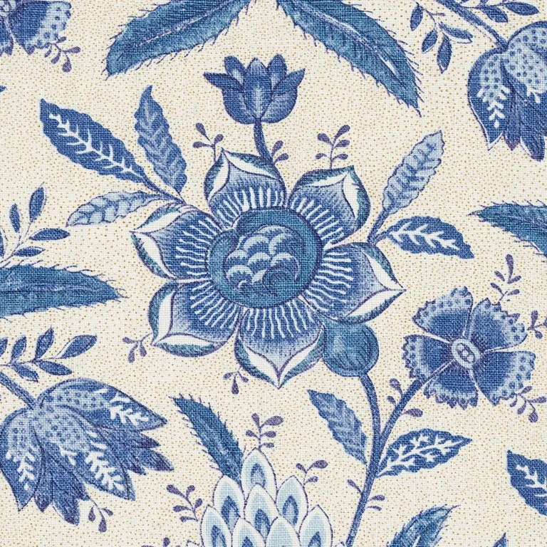 Schumacher 180251 Lafayette Botanical Cornflower fabric swatch