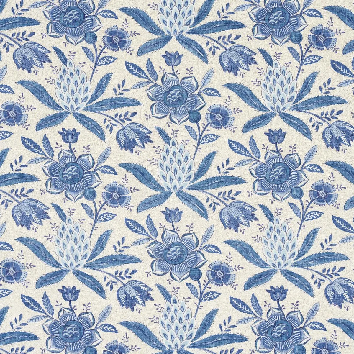 Schumacher 180251 Lafayette Botanical Cornflower fabric swatch