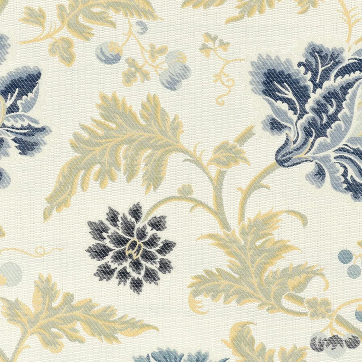 Schumacher 62193 Lampasso Flori Delft fabric swatch