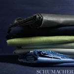 Schumacher 69350 Lange Glazed Linen Ciel fabric swatch