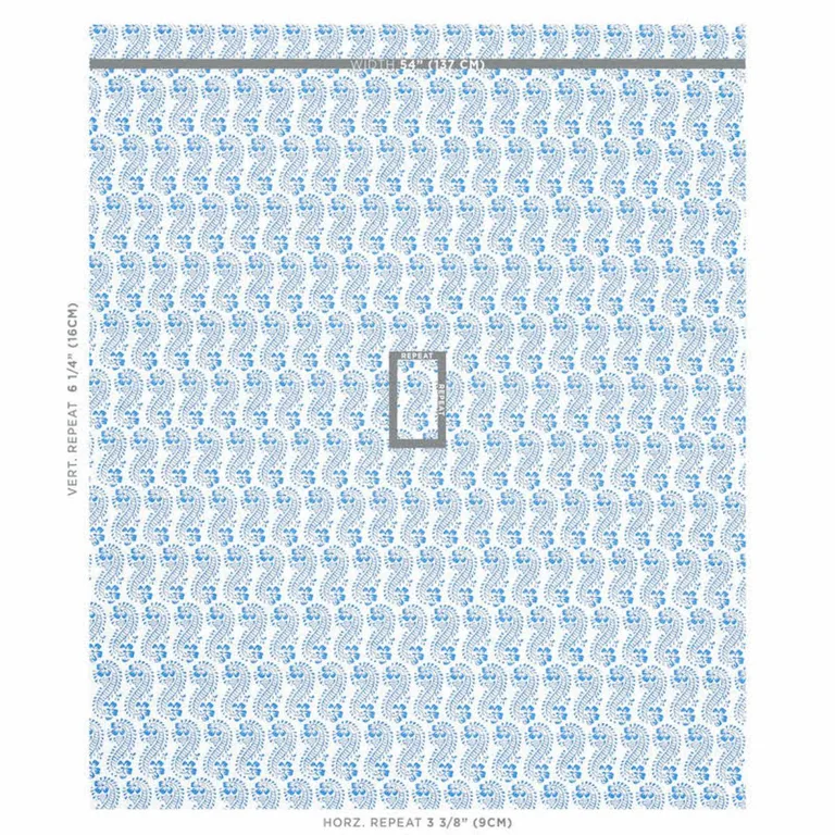 Schumacher 179180 Lani Blue fabric swatch