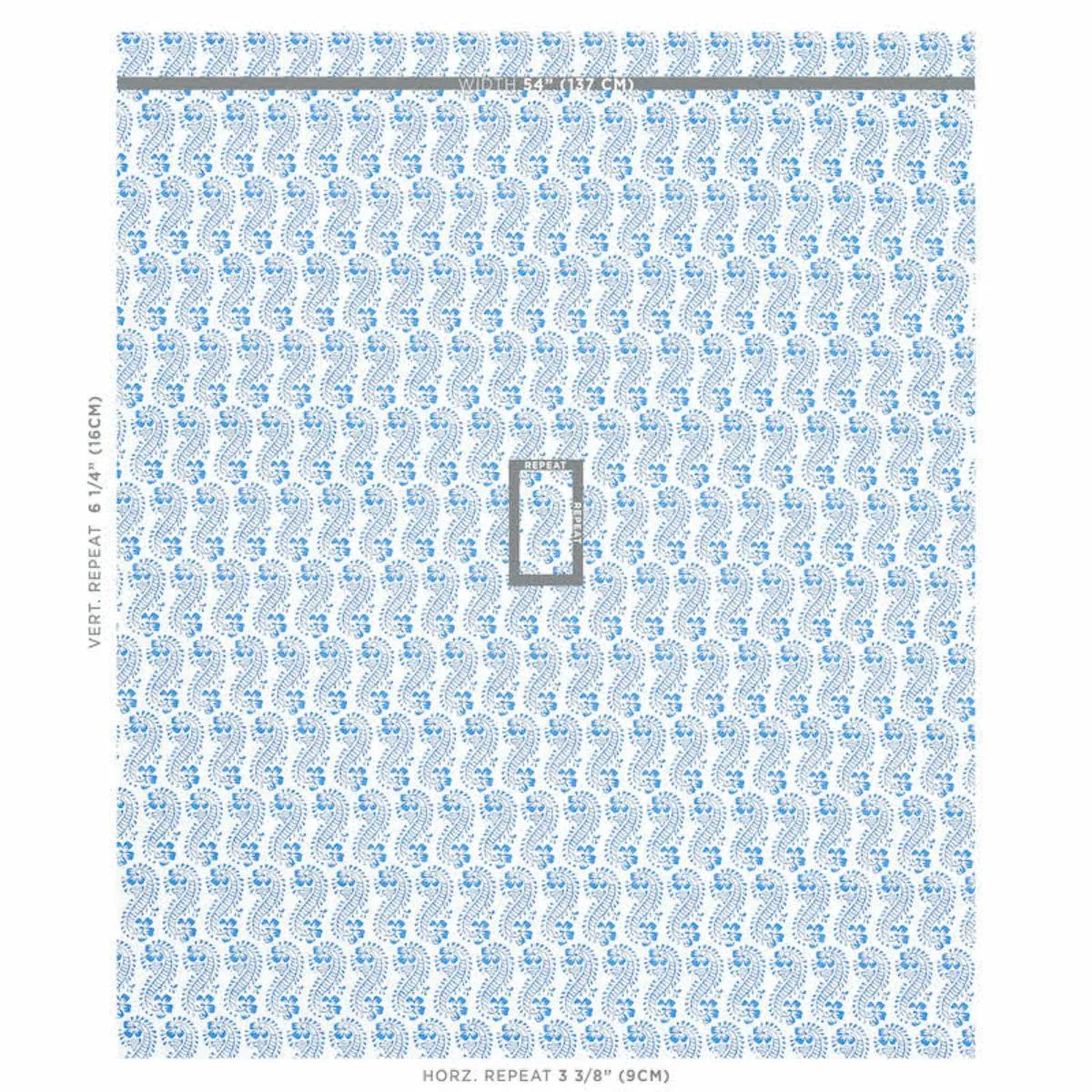 Schumacher 179180 Lani Blue fabric swatch