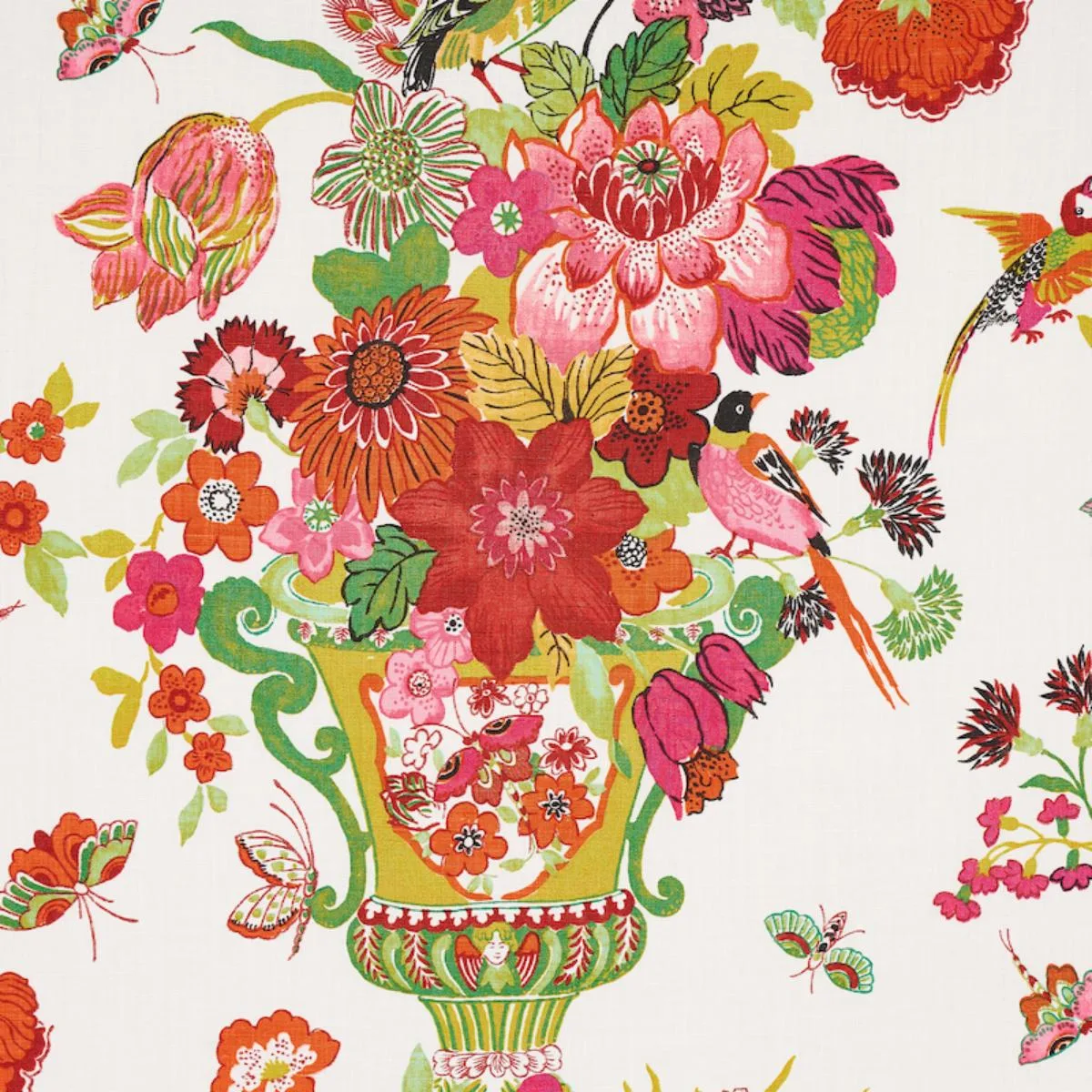 Schumacher 173072 Lansdale Bouquet Summer fabric swatch