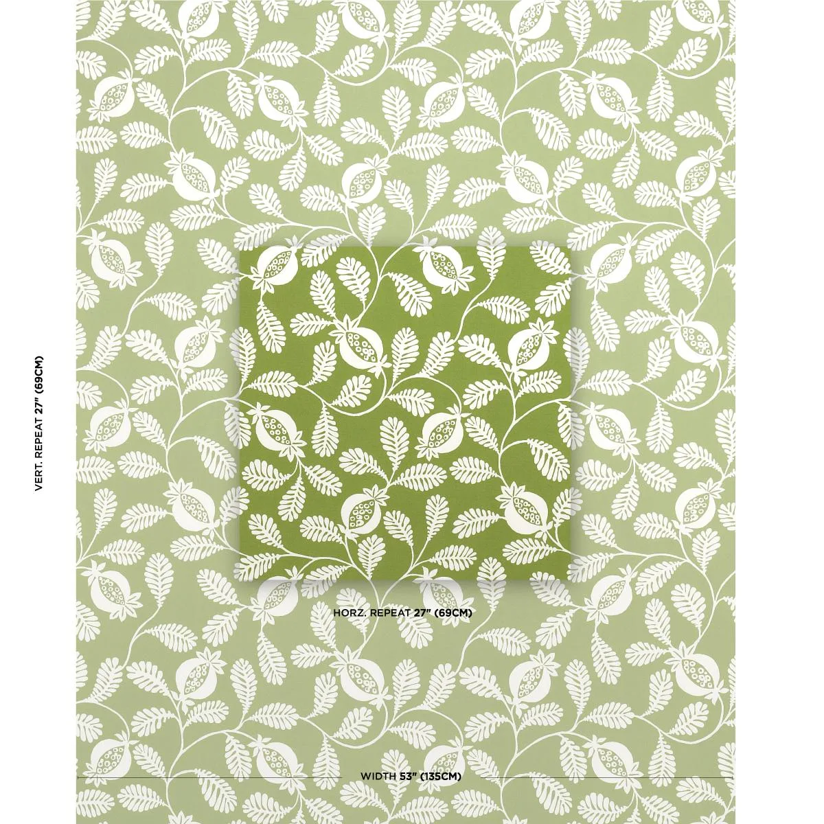 Schumacher 180991 Lanzadera Vine Indoor/Outdoor Honeydew fabric swatch