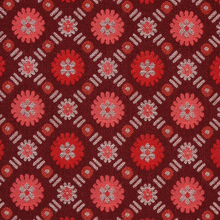 Schumacher 80771 Larissa Burgundy fabric swatch