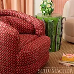Schumacher 80771 Larissa Burgundy fabric swatch