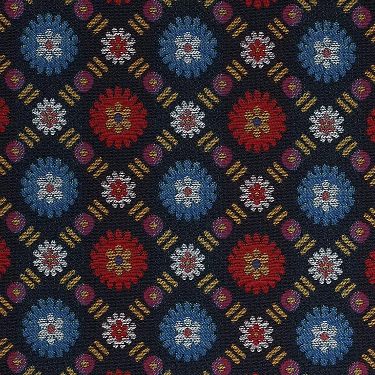 Schumacher 80770 Larissa Navy fabric swatch