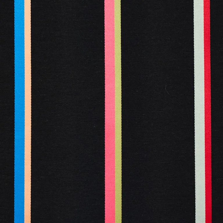 Schumacher 79561 Larivey Stripe Charcoal fabric swatch